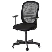 IKEA FLINTAN Office chair with armrests, black | IKEA Desk chairs for home | IKEA Desk chairs | Eachdaykart - EachDayKart