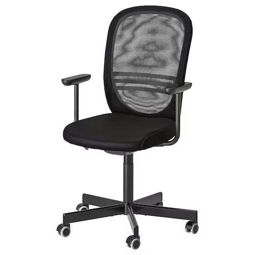 IKEA FLINTAN Office chair with armrests, black | IKEA Desk chairs for home | IKEA Desk chairs | Eachdaykart - EachDayKart