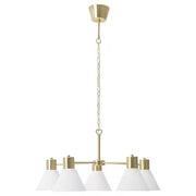 IKEA FLUGBO Chandelier, 5-armed, brass-colour/glass | IKEA ceiling lights | Eachdaykart - EachDayKart