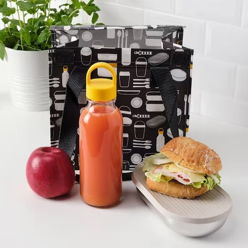 IKEA FORMSKON Water bottle, clear glass/yellow | Water bottle & travel mugs | Storage & organisation | Eachdaykart