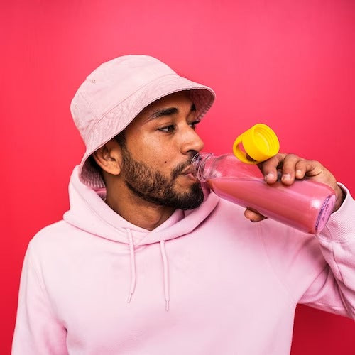 IKEA FORMSKON Water bottle, clear glass/yellow | Water bottle & travel mugs | Storage & organisation | Eachdaykart - EachDayKart