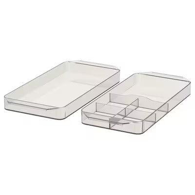 IKEA GODMORGON Storage unit, set of 2, smoked | IKEA Bathroom boxes & baskets | IKEA Storage boxes & baskets | IKEA Small storage & organisers | Eachdaykart - EachDayKart