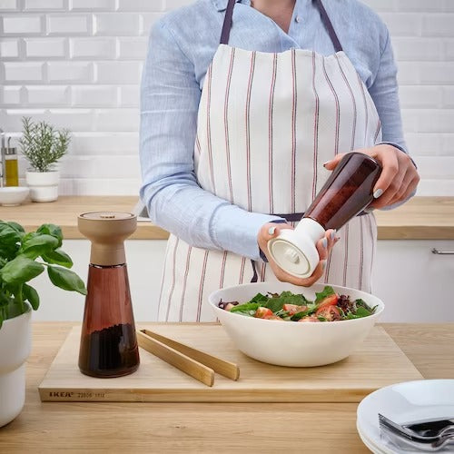 IKEA HALVTOM Spice mill, glass/brown Spice condiment stands Storage organisation Eachdaykart