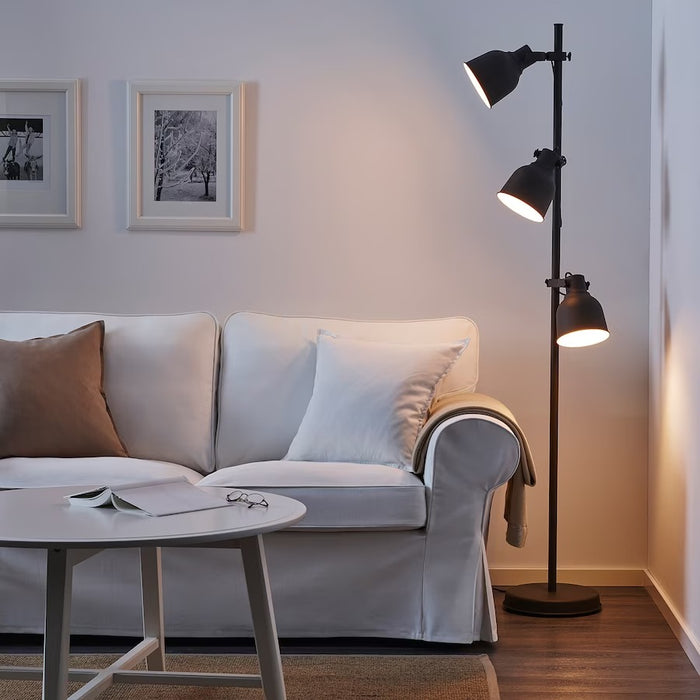 IKEA HEKTAR Floor lamp with 3-spot, dark grey | IKEA Floor Lamps | Eachdaykart