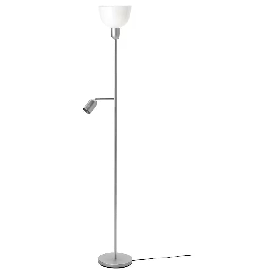 IKEA HEKTOGRAM Floor uplighter/reading lamp, silver-colour/white | IKEA Floor Lamps | Eachdaykart