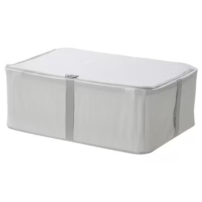 IKEA HEMMAFIXARE Storage case, fabric striped/white/grey | IKEA Clothes boxes | IKEA Storage boxes & baskets | IKEA Small storage & organisers | Eachdaykart - EachDayKart