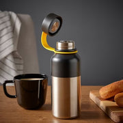IKEA HETLEVRAD Insulated flask, stainless steel/black | Water bottle & travel mugs | Storage & organisation | Eachdaykart - EachDayKart