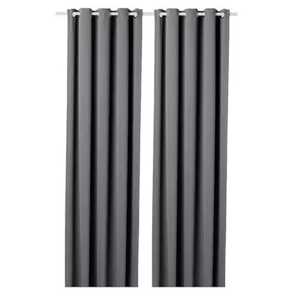 IKEA HILLEBORG Block-out curtains, 1 pair, grey | IKEA Block-out curtains | IKEA Curtains | Eachdaykart