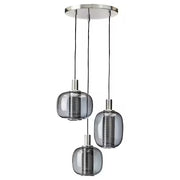 IKEA HOGVIND Pendant lamp with 3 lamps, nickel-plated/grey glass | IKEA ceiling lights | Eachdaykart - EachDayKart