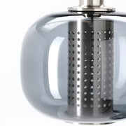 IKEA HOGVIND Pendant lamp with 3 lamps, nickel-plated/grey glass | IKEA ceiling lights | Eachdaykart - EachDayKart