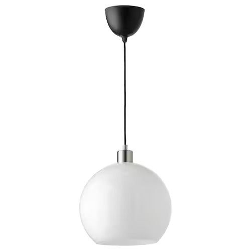 FLUGBO Table lamp with LED bulb, nickel plated/glass - IKEA