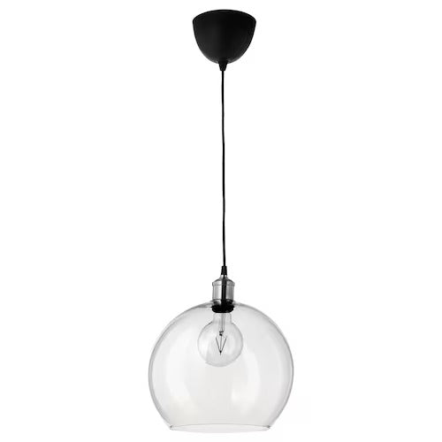 IKEA JAKOBSBYN / JALLBY Pendant lamp, clear glass/nickel-plated | IKEA ceiling lights | Eachdaykart - EachDayKart