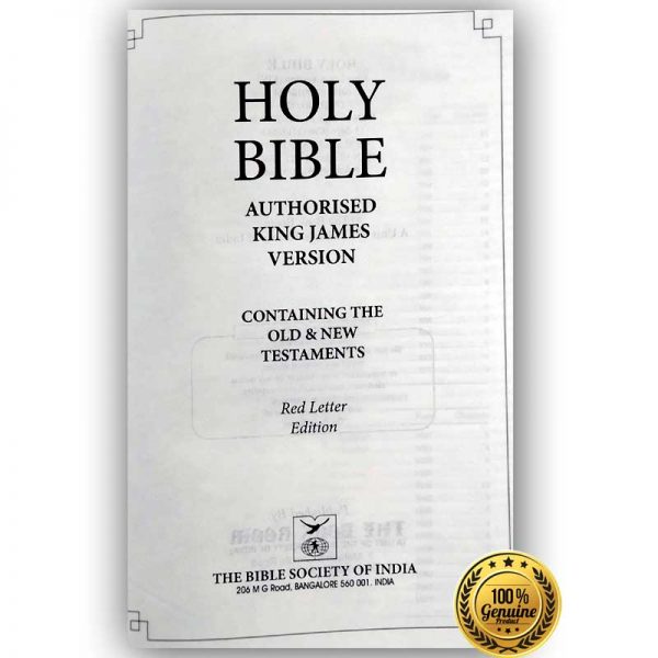 Authorized King James Version Red Letter Edition Containing Old And New Testament BSI With Concordance - Kjv Version Bibles
