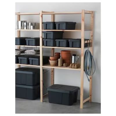 IKEA KLAMTARE Box with lid, in/outdoor, dark grey | IKEA Secondary storage boxes | IKEA Storage boxes & baskets | IKEA Small storage & organisers | Eachdaykart - EachDayKart