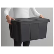 IKEA KLAMTARE Box with lid, in/outdoor, dark grey | IKEA Secondary storage boxes | IKEA Storage boxes & baskets | IKEA Small storage & organisers | Eachdaykart - EachDayKart