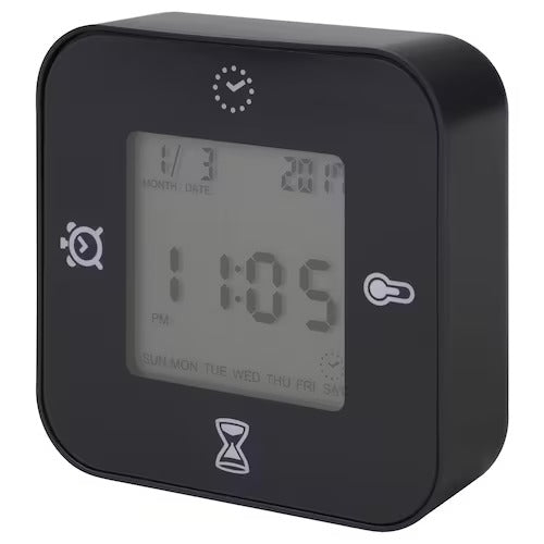 IKEA KLOCKIS Clock black | IKEA Alarm clocks | Eachdaykart - EachDayKart