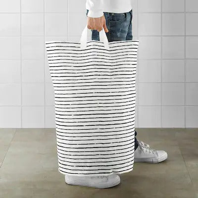 IKEA KLUNKA Laundry bag, white/black | IKEA Children's boxes & baskets | IKEA Storage boxes & baskets | IKEA Small storage & organisers | Eachdaykart