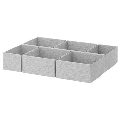 IKEA KOMPLEMENT Box, set of 6, light grey | IKEA Clothes boxes | IKEA Storage boxes & baskets | IKEA Small storage & organisers | Eachdaykart