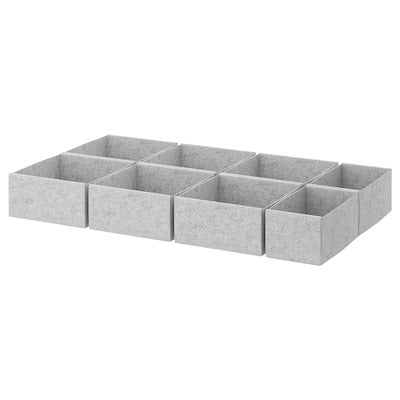 IKEA KOMPLEMENT Box, set of 8, light grey | IKEA Clothes boxes | IKEA Storage boxes & baskets | IKEA Small storage & organisers | Eachdaykart