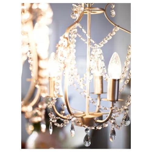 IKEA KRISTALLER Chandelier, 3-armed, silver-colour/glass | IKEA ceiling lights | Eachdaykart - EachDayKart
