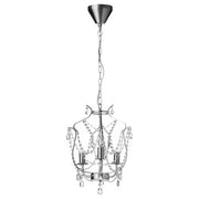 IKEA KRISTALLER Chandelier, 3-armed, silver-colour/glass | IKEA ceiling lights | Eachdaykart - EachDayKart