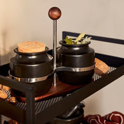 IKEA KROSAMOS Holder for jars/bottles, walnut/steel | Spice & condiment stands | Storage & organisation | Eachdaykart - EachDayKart