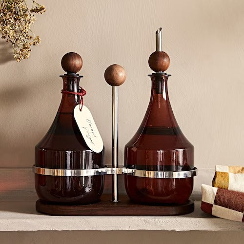 IKEA KROSAMOS Holder for jars/bottles, walnut/steel | Spice & condiment stands | Storage & organisation | Eachdaykart - EachDayKart