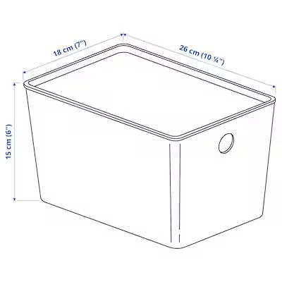 IKEA KUGGIS Box with lid, transparent black | IKEA Paper & media boxes | IKEA Storage boxes & baskets | IKEA Small storage & organisers | Eachdaykart - EachDayKart