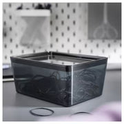 IKEA KUGGIS Box with lid, transparent black | IKEA Paper & media boxes | IKEA Storage boxes & baskets | IKEA Small storage & organisers | Eachdaykart - EachDayKart