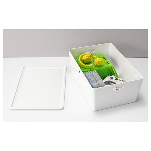IKEA KUGGIS Box with lid, white | IKEA Paper & media boxes | IKEA Storage boxes & baskets | IKEA Small storage & organisers | Eachdaykart - EachDayKart