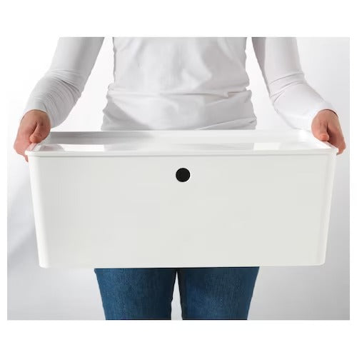 IKEA KUGGIS Box with lid, white | IKEA Paper & media boxes | IKEA Storage boxes & baskets | IKEA Small storage & organisers | Eachdaykart - EachDayKart