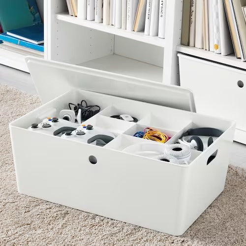 IKEA KUGGIS Box with lid, white | IKEA Paper & media boxes | IKEA Storage boxes & baskets | IKEA Small storage & organisers | Eachdaykart - EachDayKart