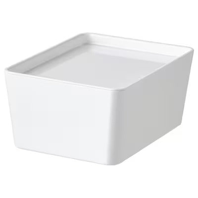 IKEA KUGGIS Box with lid, white | IKEA Paper & media boxes | IKEA Storage boxes & baskets | IKEA Small storage & organisers | Eachdaykart - EachDayKart