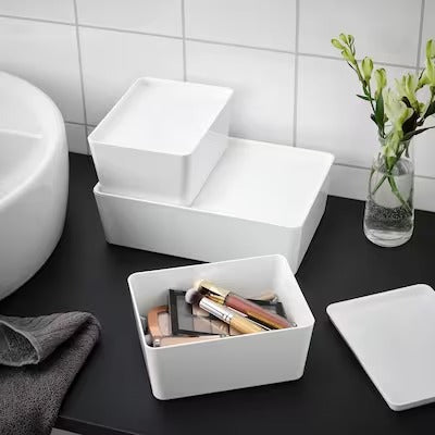 IKEA KUGGIS Box with lid, white | IKEA Paper & media boxes | IKEA Storage boxes & baskets | IKEA Small storage & organisers | Eachdaykart - EachDayKart