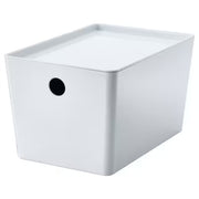 IKEA KUGGIS Box with lid, white | IKEA Paper & media boxes | IKEA Storage boxes & baskets | IKEA Small storage & organisers | Eachdaykart - EachDayKart