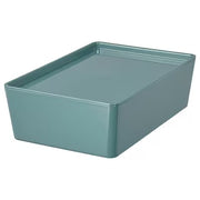 IKEA KUGGIS Storage box with lid, turquoise | IKEA Paper & media boxes | IKEA Storage boxes & baskets | IKEA Small storage & organisers | Eachdaykart - EachDayKart