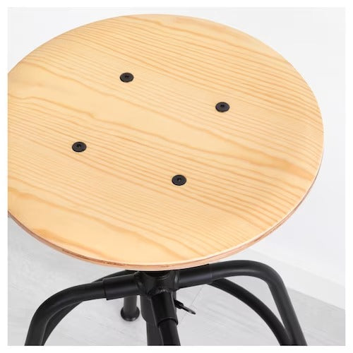 IKEA KULLABERG Stool, pine/black | IKEA Desk chairs for home | IKEA Desk chairs | Eachdaykart - EachDayKart