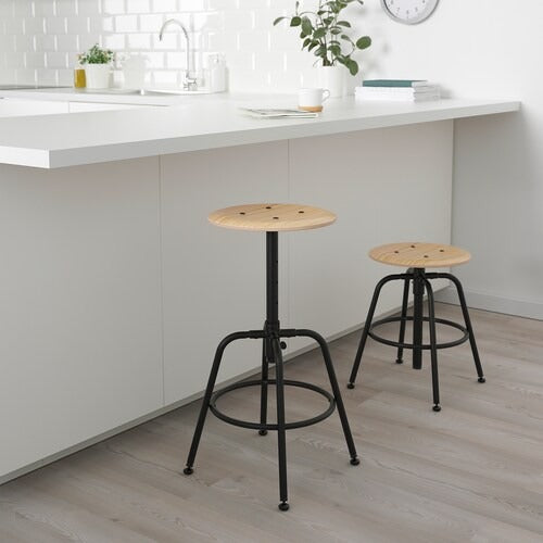 IKEA KULLABERG Stool, pine/black | IKEA Desk chairs for home | IKEA Desk chairs | Eachdaykart - EachDayKart