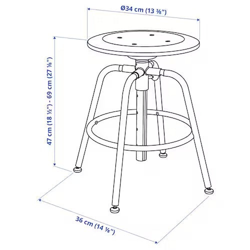 IKEA KULLABERG Stool, pine/black | IKEA Desk chairs for home | IKEA Desk chairs | Eachdaykart - EachDayKart
