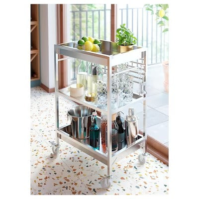 IKEA KUNGSFORS Kitchen trolley, stainless steel | IKEA Kitchen islands & trolleys | IKEA Trolleys | Eachdaykart - EachDayKart