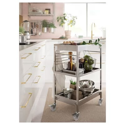 IKEA KUNGSFORS Kitchen trolley, stainless steel | IKEA Kitchen islands & trolleys | IKEA Trolleys | Eachdaykart - EachDayKart