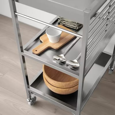 IKEA KUNGSFORS Kitchen trolley, stainless steel | IKEA Kitchen islands & trolleys | IKEA Trolleys | Eachdaykart - EachDayKart