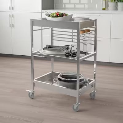 IKEA KUNGSFORS Kitchen trolley, stainless steel | IKEA Kitchen islands & trolleys | IKEA Trolleys | Eachdaykart