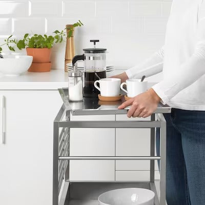IKEA KUNGSFORS Kitchen trolley, stainless steel | IKEA Kitchen islands & trolleys | IKEA Trolleys | Eachdaykart