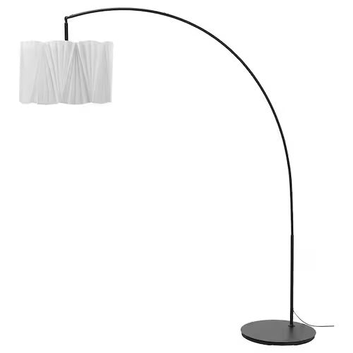 IKEA KUNGSHULT / SKAFTET Floor lamp, arched, white/black | IKEA Floor Lamps | Eachdaykart - EachDayKart