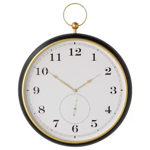 Metallic Black Table Clock with White Stand - WallMantra