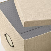 IKEA KVARNVIK Storage box with lid, beige | IKEA Paper & media boxes | IKEA Storage boxes & baskets | IKEA Small storage & organisers | Eachdaykart - EachDayKart