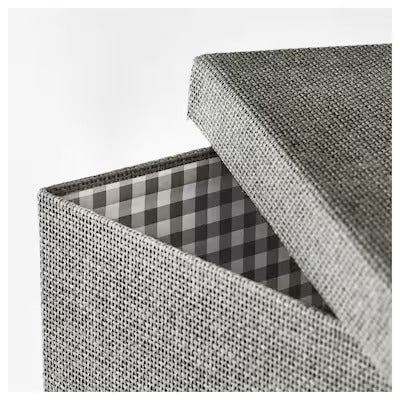 IKEA KVARNVIK Storage box with lid, grey | IKEA Paper & media boxes | IKEA Storage boxes & baskets | IKEA Small storage & organisers | Eachdaykart - EachDayKart
