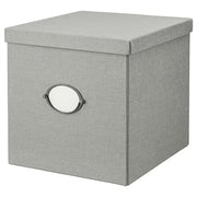 IKEA KVARNVIK Storage box with lid, grey | IKEA Paper & media boxes | IKEA Storage boxes & baskets | IKEA Small storage & organisers | Eachdaykart - EachDayKart