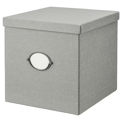 IKEA KVARNVIK Storage box with lid, grey | IKEA Paper & media boxes | IKEA Storage boxes & baskets | IKEA Small storage & organisers | Eachdaykart - EachDayKart
